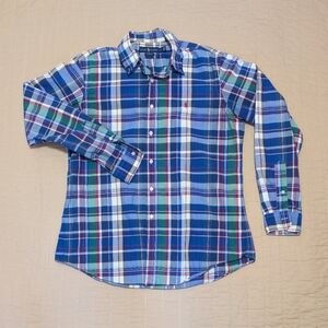 Ralph Lauren Plaid Oxford Sport Long Sleeve Button Front Shirt